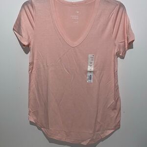 So Women's Pink Supersoft Short Sleeve Drapey Fit Favorite V-neck Tee XS NWT